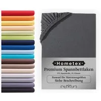 Hometex Premium Textiles Spannbettlaken Premium Boxspringbett Spannbetttuch ideal für Wasserbett und Matratzen, Jersey, Gummizug: Rundumgummizug, Spannbettlaken Premium Qualität 190 g/m², Gekämmte Baumwolle