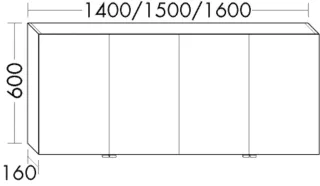 Burgbad Spiegelschrank Sys30 Preisgruppe 4 Sana 600x1600x160 Trend- oder RAL-Farbe Hochglanz SPUY160F5348