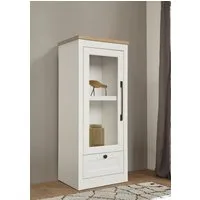 OTTO home Vitrine Ismund aus MDF, mit Holz-Zierleiste, schwarzem Metallgriff, Höhe 121 cm