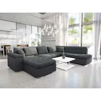 MIRJAN24 Wohnlandschaft Niko Bis, mit Bettkasten und Schlaffunktion, Kissen mit Reißverschlus, U-Form, B: 350 cm