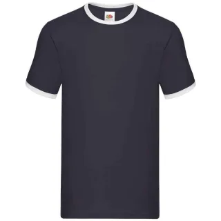 Fruit of the Loom - "Ringer" T-Shirt für Herren (Marineblau/Weiß)