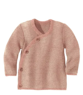 Disana Merino Schurwoll Melange-Jacke 86/92 rose-natur
