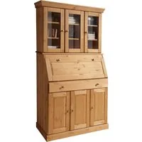 OTTO home Sekretär Rosi im Landhausstil, Schreibtisch aus Massivholz, mit Vitrine, in 2 Breiten