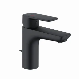 Kludi PURE & STYLE Waschtischarmatur 100 EcoPlus, m. Metallablaufg. mattschwarz, 402933975 402933975