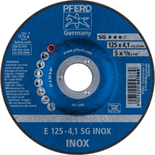PFERD TOOLS Schruppscheibe E Leistungslinie SG INOX für Edelstahl - 62212423