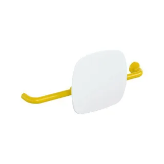 Hewi 801 Rückenstütze 801.51.9261R18 Wandabstand 150mm, Ausführung rechts, Lehne signalweiß, senfgelb