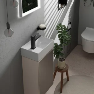 hansgrohe Xevolos E Handwaschbecken 61087450 360x250mm, Hahnloch links, ohne Überlauf, SmartClean, weiß