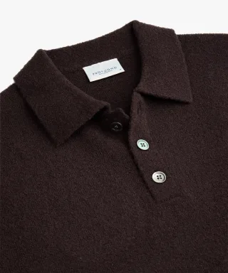 Profuomo - Aubergine Boiled Wolle Polo Aubergine - Gr. - M