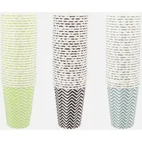 Spectrum Einwegbecher Papierbecher zigzag 200 ml 60 Stück Pappbecher Trinkbecher, 60-tlg.