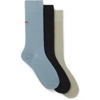 HUGO Businesssocken 3P RS UNI CC (Packung, 3-Paar, 3er Pack) mit kontrastfarbenen HUGO Logo-Schriftzug