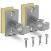 Bestlivings Gardinenstangenhalterungen Ersatzhalter, Cafehausstangen bis Ø12 mm, (2-St., inkl. Schrauben und Klebepads), Ersatzträger für Gardinenstangen, Cafehausstangen, Scheibenstangen
