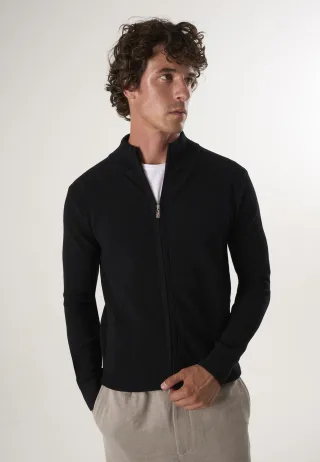 Strickjacke Strickjacke Mit Durchgehendem Reißverschluss