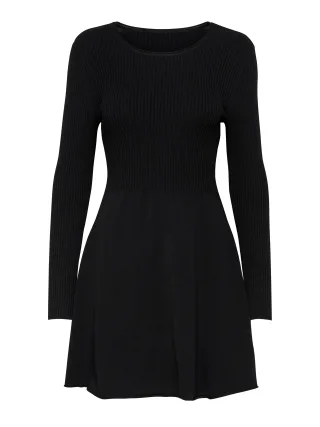 ONLY - ONLALMA L/S O-NECK DRESS KNT NOOS Black - Gr. - L
