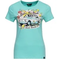 QueenKerosin Print-Shirt Dolce Far Niente (1-tlg) Frontprint mit mediterranem Urlaubsflair