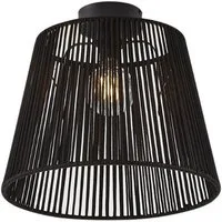 Qazqa Außen-Deckenleuchte Jayla, ohne Leuchtmittel, Warmweiß, QAZQA Außen Decken­leuchte, e27, Schwarz, Seil, Japandi