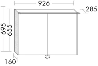 Burgbad Spiegelschrank Sys30 PG1 Aqua 695x926x285 Sys30 PG1 Aqua, SGQS093320 SGQS093320