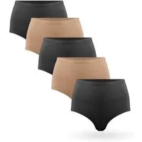 hemmy Fashion Hüftslip BHS-05152 (5-St) Damen Slips - 100% Baumwolle - hohe Taille mit Gummibund, Hüftslip