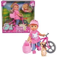 Simba Dickie Anziehpuppe Puppe Evi LOVE Holiday mit Fahrrad und Hund