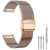 Jibenhome Uhrenarmband 18/20/22mm Mesh-Uhrenarmband aus Edelstahl Schnellverschluss, mit Interlock-Sicherheitsverschluss