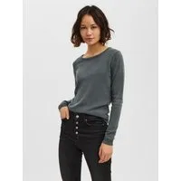 Vero Moda Rundhalspullover VMCARE STRUCTURE LS O-NECK BLOU NOOS mit Strukturmuster