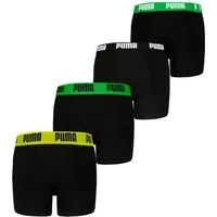 PUMA Boxershorts PUMA BOYS EVERYDAY BASIC BOXERS 4P ECOM (4er Pack) mit farblich abgesetztem Bund