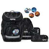 ergobag Schulranzen cubo Set (5-tlg., 5-teiliges Set), größenverstellbares Rückensystem