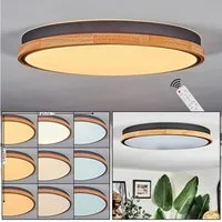 hofstein Deckenleuchte Deckenlampe aus Metall/Holz/Kunststoff in Schwarz/Natur/Weiß, ohne Leuchtmittel, moderne Leuchte (48 cm), CCT einstellbar, mit Fernbedienung