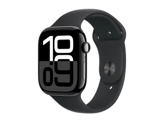 Apple Watch Series 10 (GPS) 46mm Aluminium diamantschwarz mit Sportarmband S/M schwarz | mwwp3qf/a |