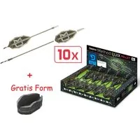 Delphin.sk Feederkorb 10 Stück SET - Pellet Futterkorb Method Feeder QUIX XL + Gratis Form, (11-St), 10er Spar Set mit Gratis Form