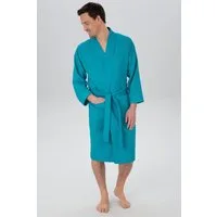 OTTO home Unisex-Bademantel Vanessa, ideal für Sauna & Spa, Hotelbademantel, Morgenmantel, Langform, Baumwolle, Kimono-Kragen, Gürtel, Taschen, Damen & Herren, Waffelpiqué, sehr leichte Qualität, S-3XL