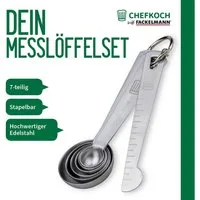 Chefkoch trifft Fackelmann Messlöffel Messlöffelset, Dosierlöffel, Maßlöffel, Edelstahllöffel