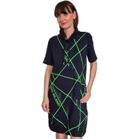 Gio Milano Shirtkleid Kleid mit abstraktem Druck und dezentem Strassbesatz