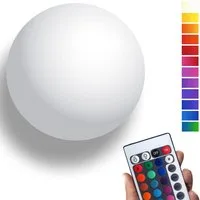 @tec LED Kugelleuchte Indoor & Outdoor Kugelleuchte Akku RGB-Farbwechsel IP54, LED fest integriert, Kugellampe Farbwechsel Balkon Terrasse Hängeleuchte IP54