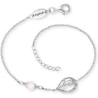 Engelsrufer Armband Himmelsträne mit Lebensblume, mit Rosenquarz, Zirkonia (synth)