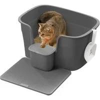 FEANDREA Katzentoilette Katzenklo extragroße, für große Katzen, mit hohen Seitenwänden, Schaufel
