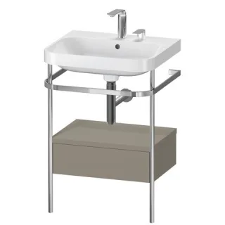 Duravit Happy D.2 Plus c-shaped Set mit Metallkonsole und Schubkasten Stein Grau Seidenmatt 575x490x HP4840E9292