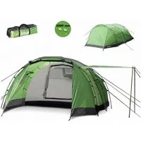 TRUTZHOLM Tunnelzelt für 4 Personen Familienzelt Campingzelt 4-Mann Zelt grün wasserdicht, Personen: 4 (Komplettset)