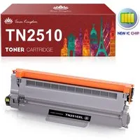 Toner Kingdom Tonerpatrone ca. 3000 Seiten pro Schwarz Ersatz für Brother TN2510XL Mit Chip, (TN2510 für Brother TN-2510XL HL-L2445 HL-L2400 DCP-L2620)