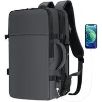 TAN.TOMI Reiserucksack 50L Handgepäck Reiserucksack Flugzeug, Groß 17 Zoll Laptoprucksack (Erweiterbar Diebstahlsicher Wasserabweisend Daypack), Business Reiserucksack für Arbeit Schule Reise, Casual Daypack