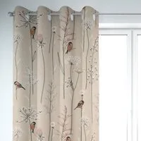 SCHÖNER LEBEN. Vorhang SCHÖNER LEBEN. Vorhang Soft Branch Blüten Gräser Vögel natur rosa 2, Ösen, blickdicht, Kunstfaser, handmade