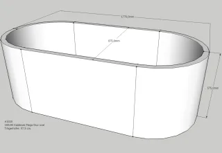 Neuesbad Wannenträger für Kaldewei Mega Duo Oval Nr.184 180x90 oval SW14599