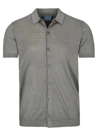 COMMANDER Finest Clothing - Strick Shirt, 1/2 Arm taupe - Gr. - XXL