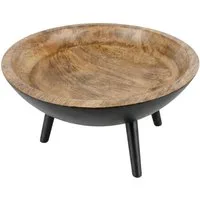 Macosa Home Dekoschale Mangoholz auf Füßen 25 cm Holz modern rund (Aufbewahrungsschale, 1 St., Tischdekoration Schlüsselablage), Obstschale Deko Schale Holzschale