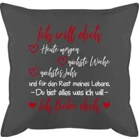 Shirtracer Dekokissen Ich will dich Ich liebe Dich - Partner Geschenke für Männer Weihnachte, Dekokissen Valentinstag Geschenk