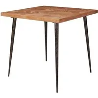Wohnling Esstisch WL5.633 Holz Esszimmertisch Massiv Holztisch Tisch Esszimmer 80cm (80x76x80 cm Massivholz Akazie / Metall Industrial), Kleiner Esszimmertisch, Küchentisch Quadratisch