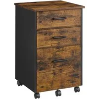 VASAGLE Aktenschrank Rollcontainer, mit Rollen, für Büro, Arbeitszimmer, Schlafzimmer Büroschrank mit 2 davon aus Stoff, 1 Schublade aus Spanplatte