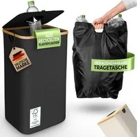 Glückstoff Müllsackständer Pfandflaschen Sammelbehälter [INKL. TRAGETASCHE] 100 Liter, Flaschensammler Leergut - PET Flaschen Pfandbehälter - Flaschensammler