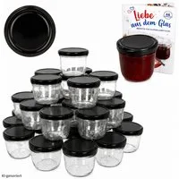 MamboCat Einmachglas 100er Set Sturzglas 230 ml Einmachglas To 82 schwarzer Deckel, Glas