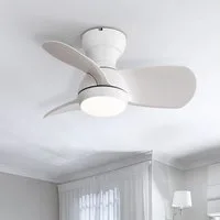 Sofucor Deckenventilator Kleinventilator mit LED-Licht und Fernbedienung, 3 MDF-Flügel