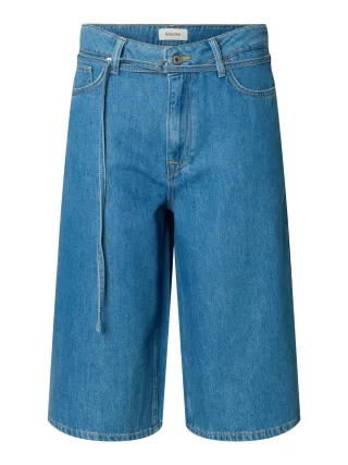 selected women - SLFTENNA MW BERMUDA DENIM SHORTS Medium Blue Denim - Gr. - 34
